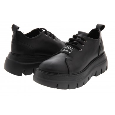 Дамски обувки от естествена кожа в черен цвят